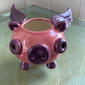 Flying Pig Pottery Planter - Handmade